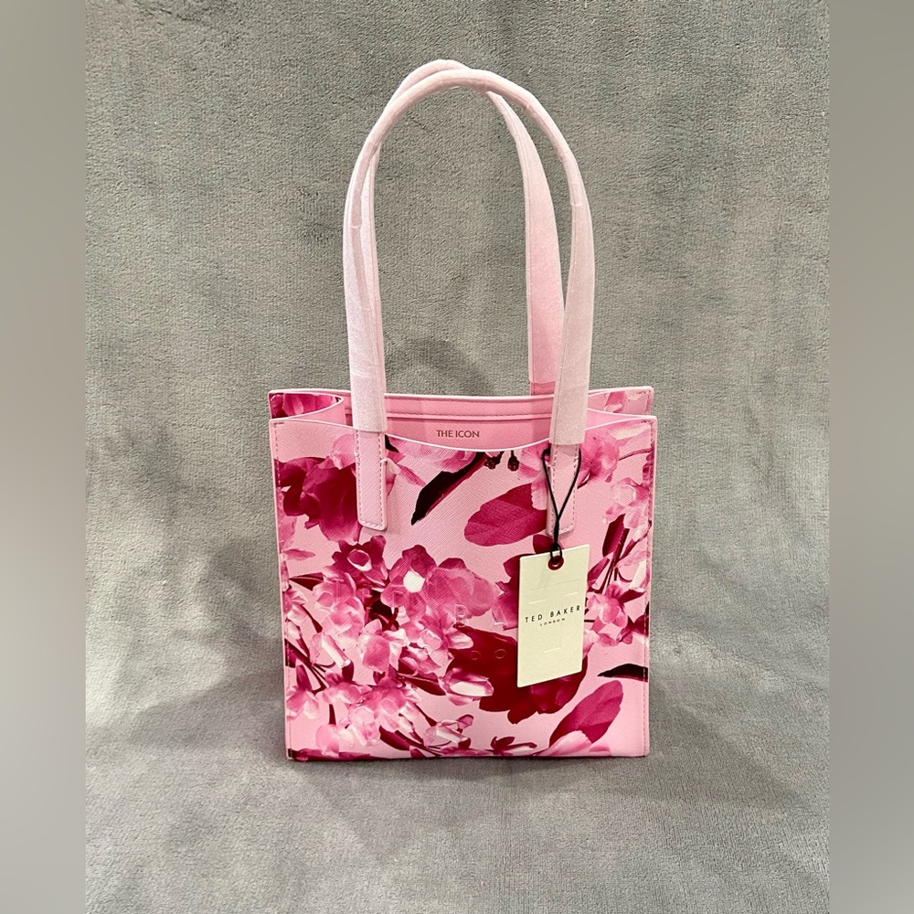Ted Baker London The Icon Tote Bag Pink Floral Design New With Tags